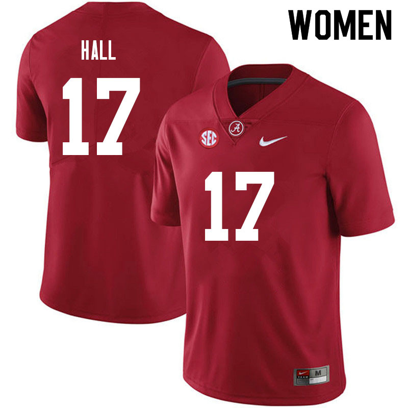Alabama Crimson Tide Women's Agiye Hall #17 Crimson NCAA Nike Authentic Stitched 2021 College Football Jersey AE16J33DY